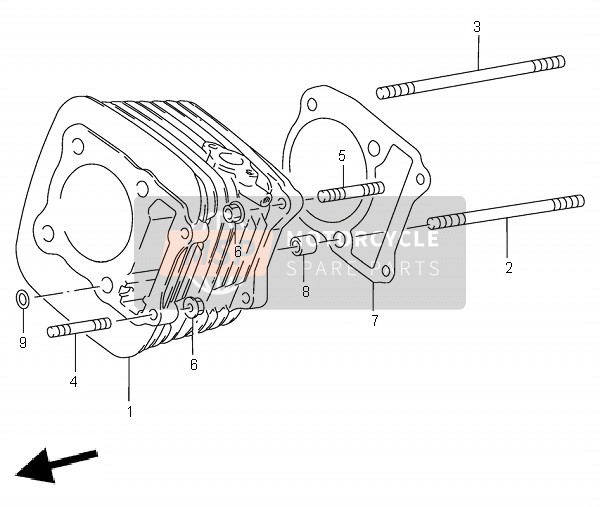 Suzuki LT-F300F KINGQUAD 4x4 2000 Cylinder for a 2000 Suzuki LT-F300F KINGQUAD 4x4