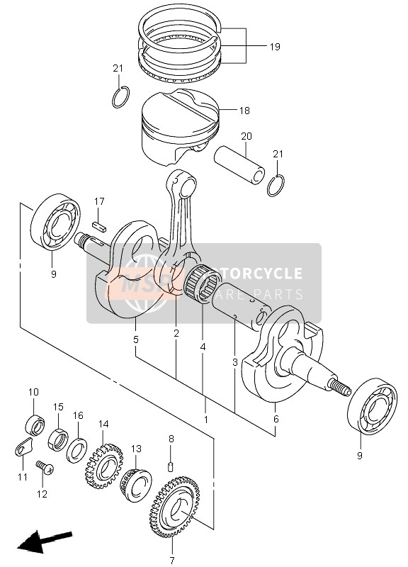 Suzuki LT-Z400 QUADSPORT 2004 Crankshaft for a 2004 Suzuki LT-Z400 QUADSPORT