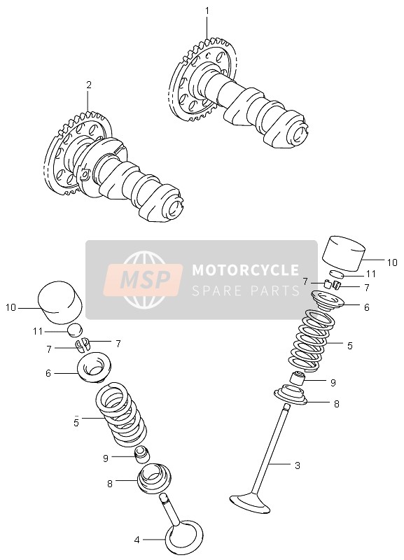 Suzuki LT-Z400 QUADSPORT 2004 Albero A Camme & Valvola per un 2004 Suzuki LT-Z400 QUADSPORT