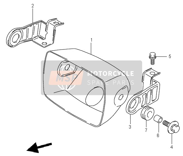 Suzuki LT-F160 QUADRUNNER 2004 Carcasa del faro para un 2004 Suzuki LT-F160 QUADRUNNER