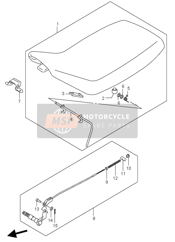 Suzuki LT-F160 QUADRUNNER 2004 Asiento para un 2004 Suzuki LT-F160 QUADRUNNER