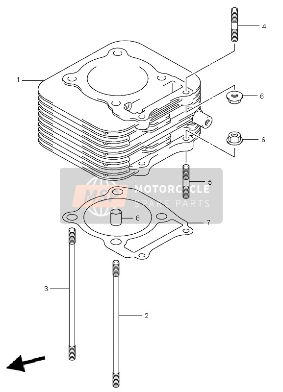 Suzuki LT-F250 OZARK 2004 Cylinder for a 2004 Suzuki LT-F250 OZARK