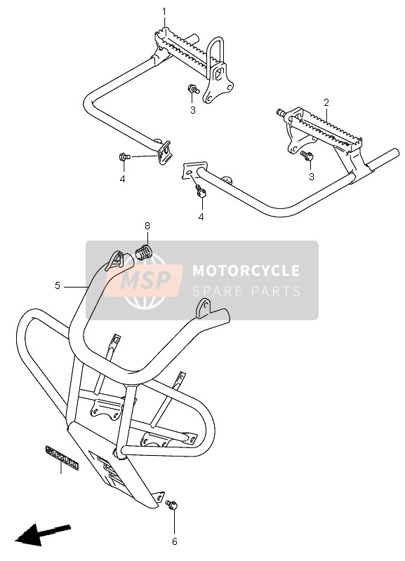 Suzuki LT-F250 OZARK 2004 Repose Pieds pour un 2004 Suzuki LT-F250 OZARK