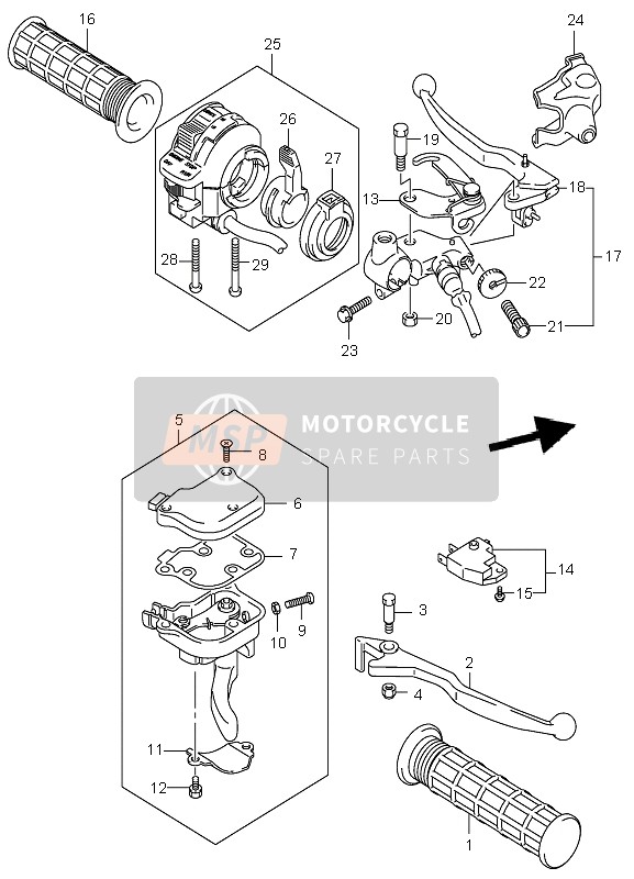 Suzuki LT-F250 OZARK 2004 Handle Lever for a 2004 Suzuki LT-F250 OZARK