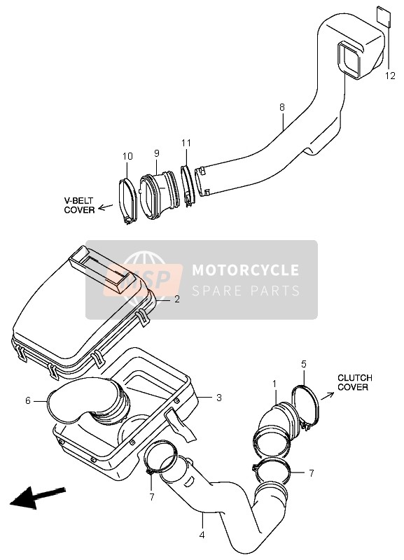 Suzuki LT-A400F EIGER 4X4 2004 Conduit de refroidissement de la courroie pour un 2004 Suzuki LT-A400F EIGER 4X4