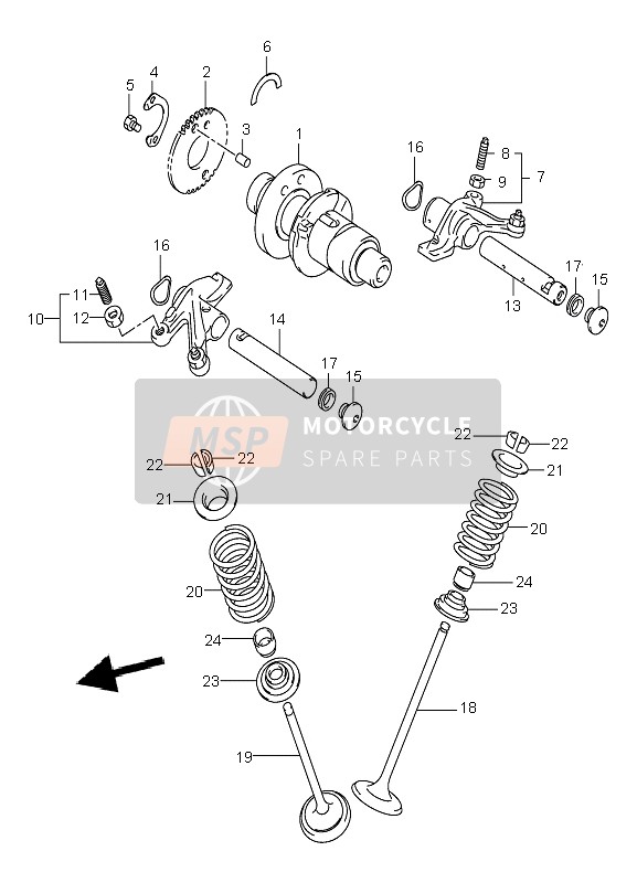 Suzuki LT-A400F EIGER 4X4 2004 Camshaft & Valve for a 2004 Suzuki LT-A400F EIGER 4X4