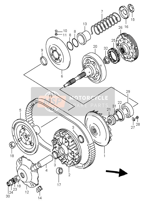 Suzuki LT-A400F EIGER 4X4 2004 Transmission (1) pour un 2004 Suzuki LT-A400F EIGER 4X4