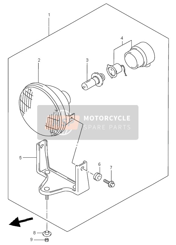 Suzuki LT-F300F KINGQUAD 4x4 2000 Koplamp voor een 2000 Suzuki LT-F300F KINGQUAD 4x4