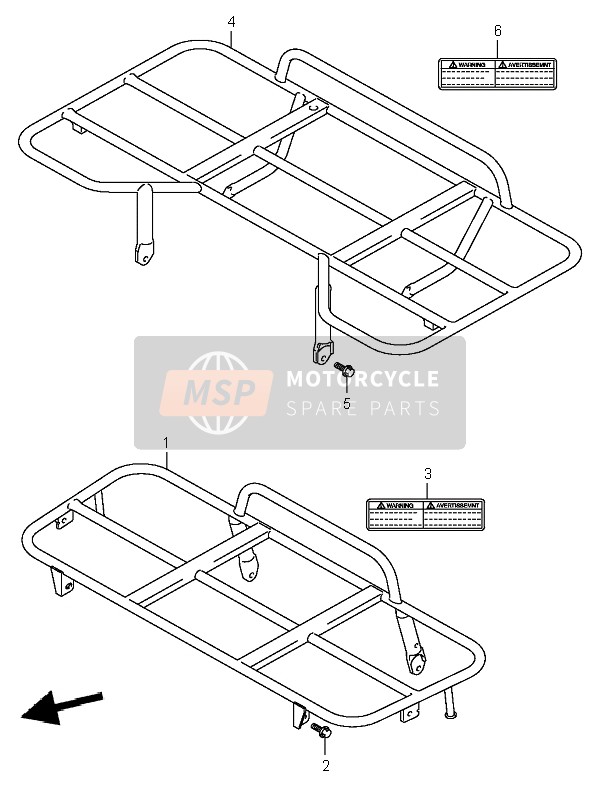 Suzuki LT-A400F EIGER 4X4 2004 Carrier (F.NO.546K3X102001) for a 2004 Suzuki LT-A400F EIGER 4X4