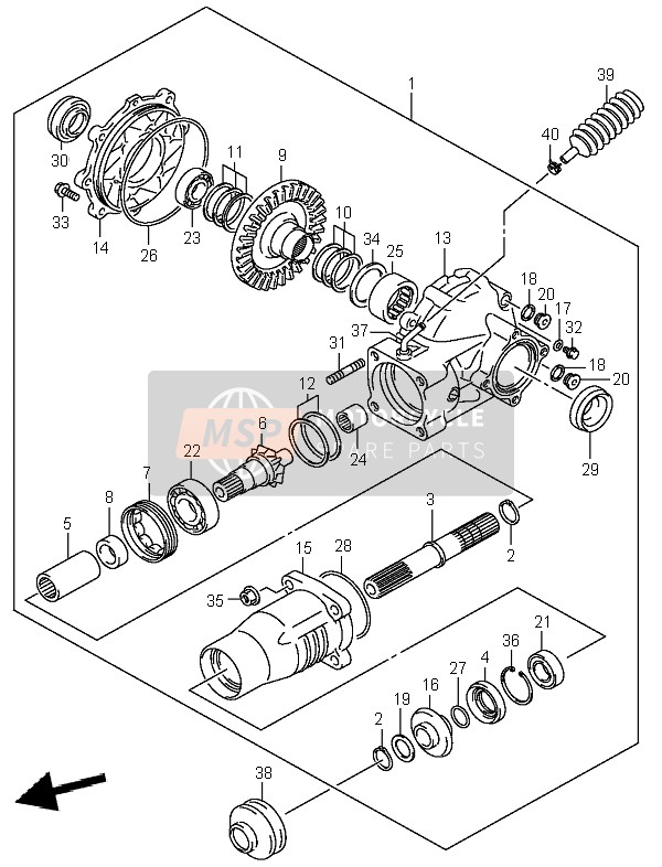 Suzuki LT-A400 EIGER 4X2 2004 Final Bevel Gear (Rear) for a 2004 Suzuki LT-A400 EIGER 4X2