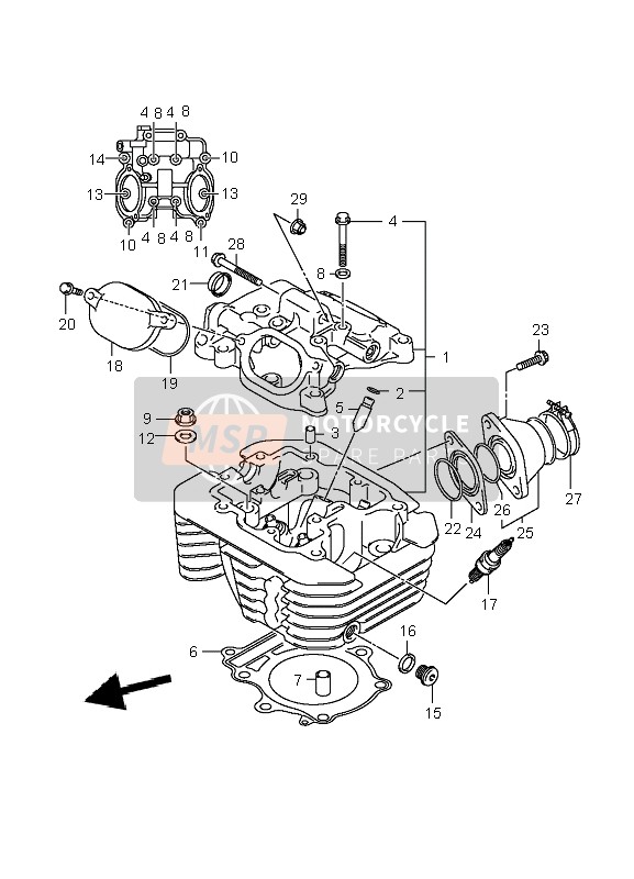 Suzuki LT-A400 EIGER 4X2 2004 Cylinder Head for a 2004 Suzuki LT-A400 EIGER 4X2