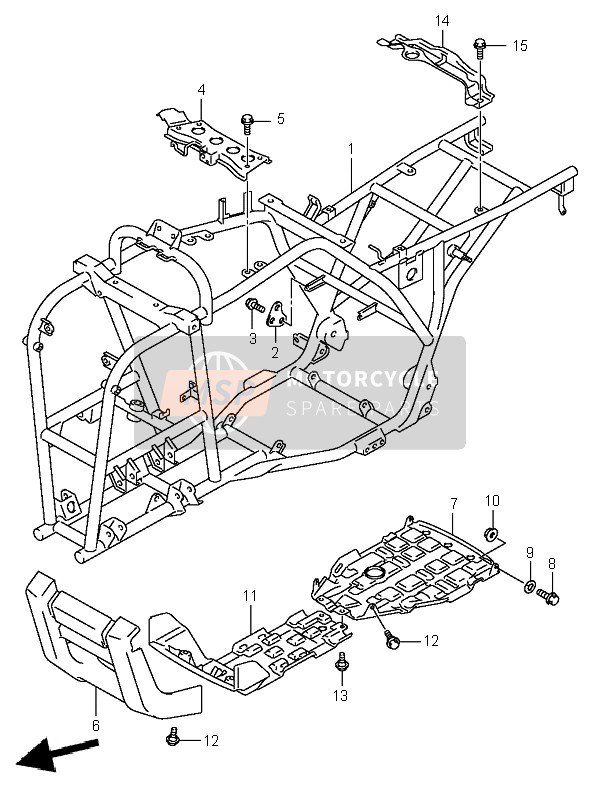 Suzuki LT-A400 EIGER 4X2 2004 Frame for a 2004 Suzuki LT-A400 EIGER 4X2