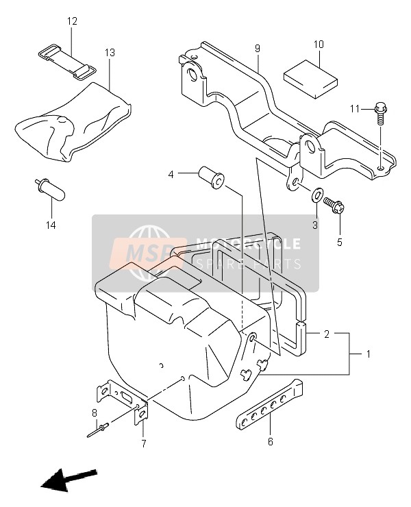 Suzuki LT-A400 EIGER 4X2 2004 Caja trasera para un 2004 Suzuki LT-A400 EIGER 4X2