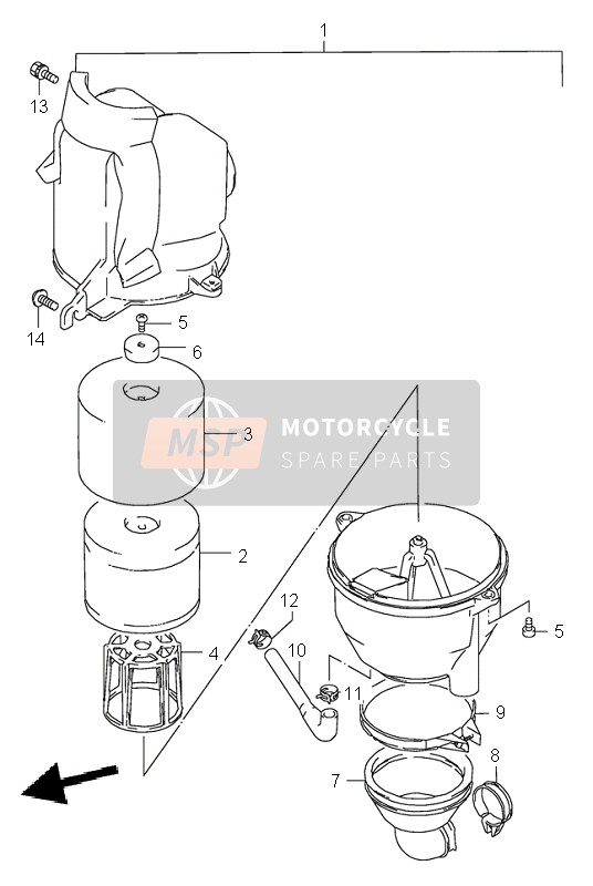 Suzuki LT80 QUADSPORT 2004 Air Cleaner for a 2004 Suzuki LT80 QUADSPORT