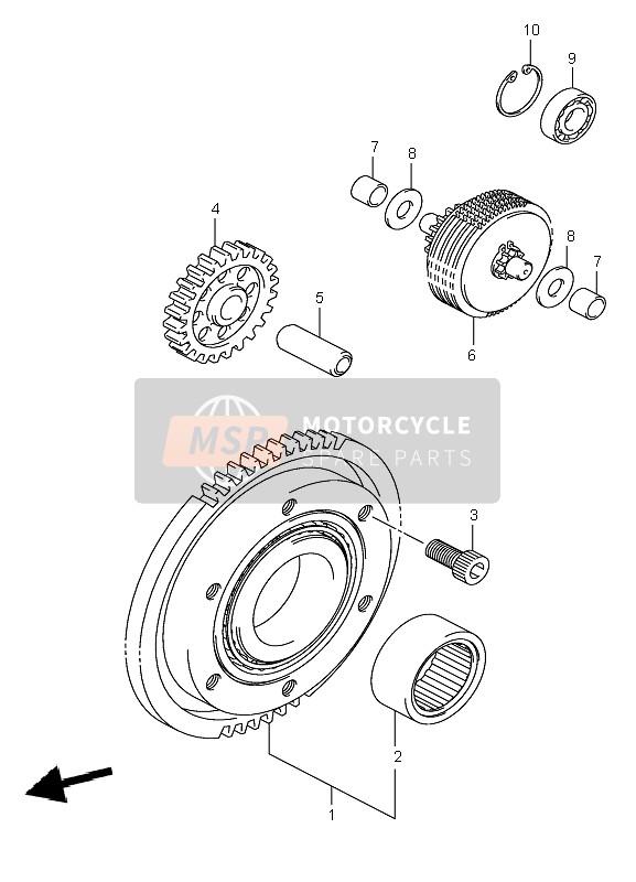 Suzuki LT-A700X KINGQUAD 4X4 2005 Starter Clutch for a 2005 Suzuki LT-A700X KINGQUAD 4X4