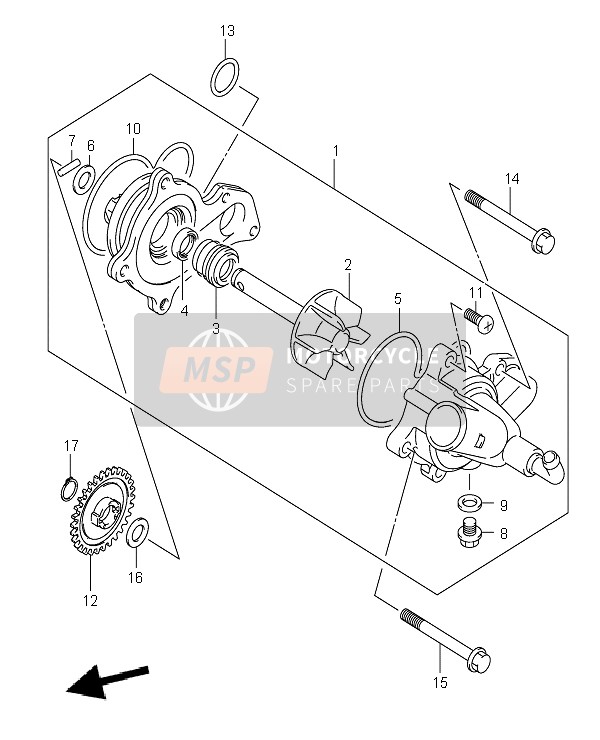 Suzuki LT-A700X KINGQUAD 4X4 2005 Water Pump for a 2005 Suzuki LT-A700X KINGQUAD 4X4