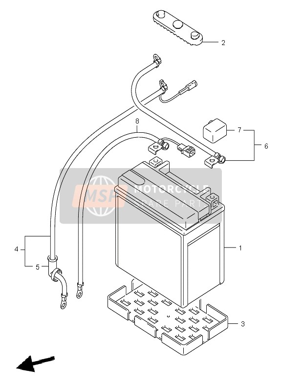 Suzuki LT-A700X KINGQUAD 4X4 2005 Batteria per un 2005 Suzuki LT-A700X KINGQUAD 4X4