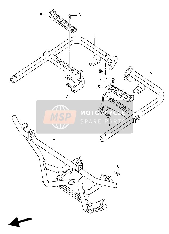 Suzuki LT-A700X KINGQUAD 4X4 2005 Reposapiés para un 2005 Suzuki LT-A700X KINGQUAD 4X4