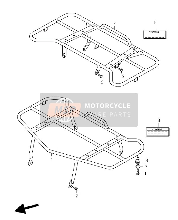 Suzuki LT-A700X KINGQUAD 4X4 2005 Carrier for a 2005 Suzuki LT-A700X KINGQUAD 4X4