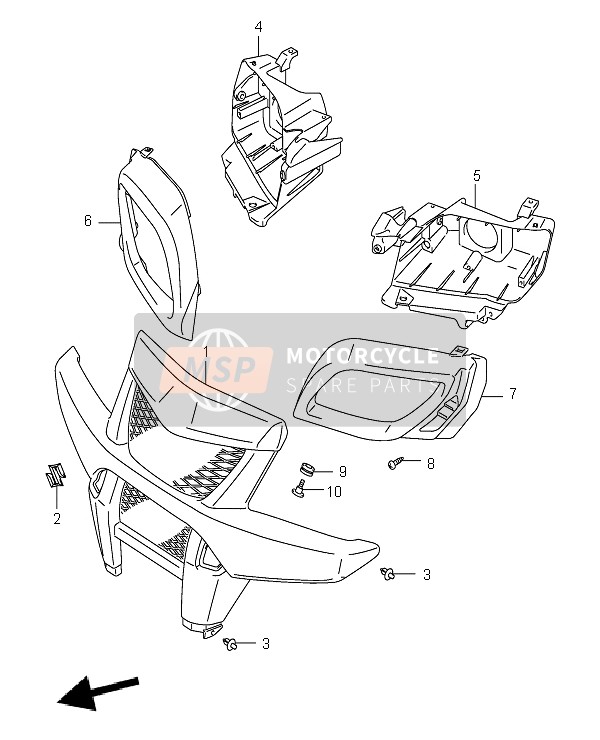 Suzuki LT-A700X KINGQUAD 4X4 2005 Front Grill for a 2005 Suzuki LT-A700X KINGQUAD 4X4