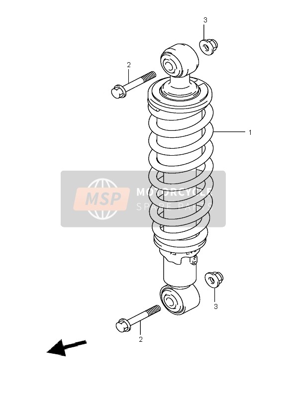 6210031G00YU8, Absorber Assy, Rear  Shock (Gray), Suzuki, 0