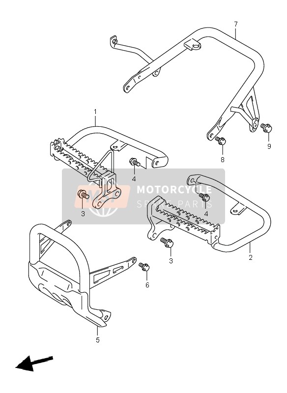 Suzuki LT-Z250 QUADSPORT 2005 Footrest for a 2005 Suzuki LT-Z250 QUADSPORT