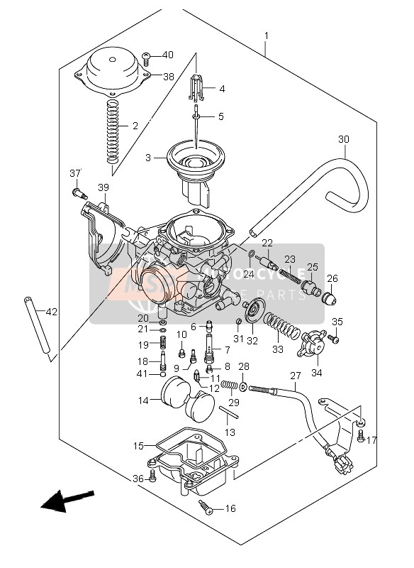 Suzuki LT-A500F VINSON 4X4 2005 Carburador para un 2005 Suzuki LT-A500F VINSON 4X4