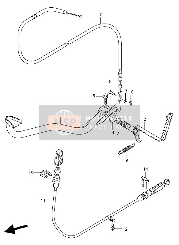 Suzuki LT-A500F VINSON 4X4 2005 Frein arriere pour un 2005 Suzuki LT-A500F VINSON 4X4