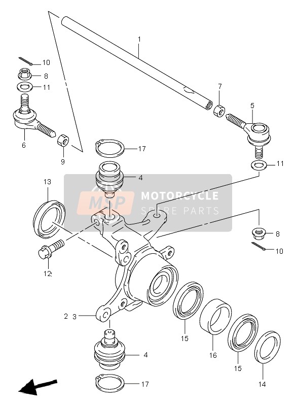 Suzuki LT-A500F VINSON 4X4 2005 Steering Knuckle for a 2005 Suzuki LT-A500F VINSON 4X4