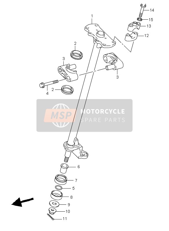 Suzuki LT-A500F VINSON 4X4 2005 Steering Shaft for a 2005 Suzuki LT-A500F VINSON 4X4