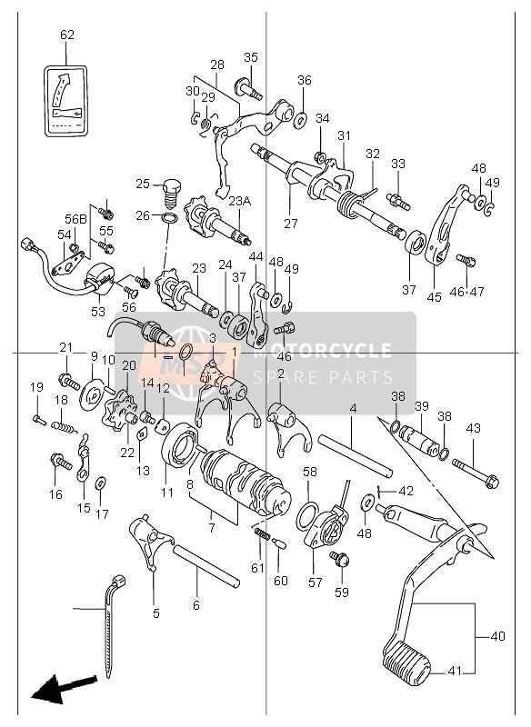 Suzuki LT-F250 QUADRUNNER 2000 Cambio de marchas para un 2000 Suzuki LT-F250 QUADRUNNER