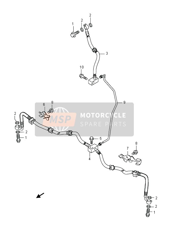 Suzuki LT-A500XP(Z) KINGQUAD AXi 4x4 2013 BREMSSCHLAUCH VORNE für ein 2013 Suzuki LT-A500XP(Z) KINGQUAD AXi 4x4