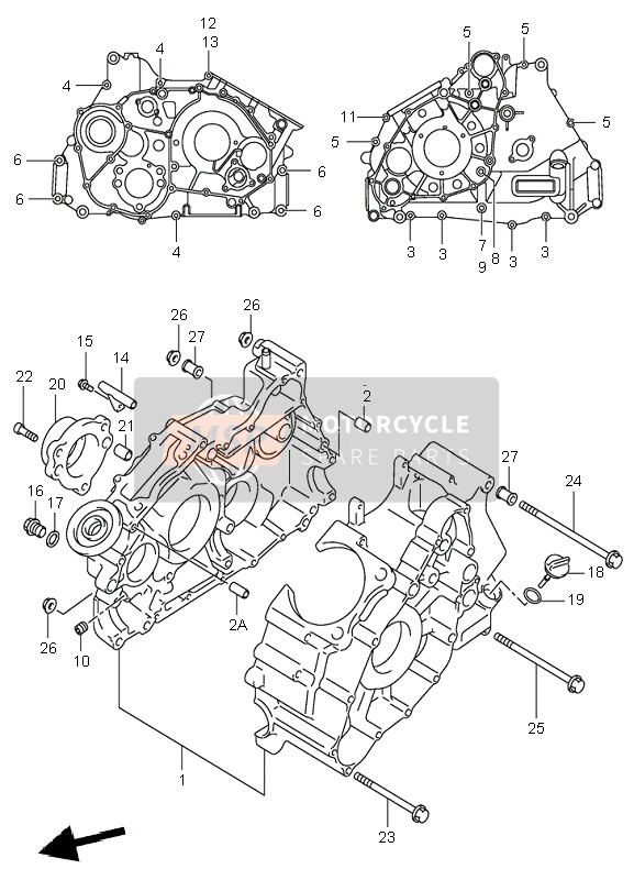 Suzuki LT-A500F QUADMASTER 2000 Carter voor een 2000 Suzuki LT-A500F QUADMASTER