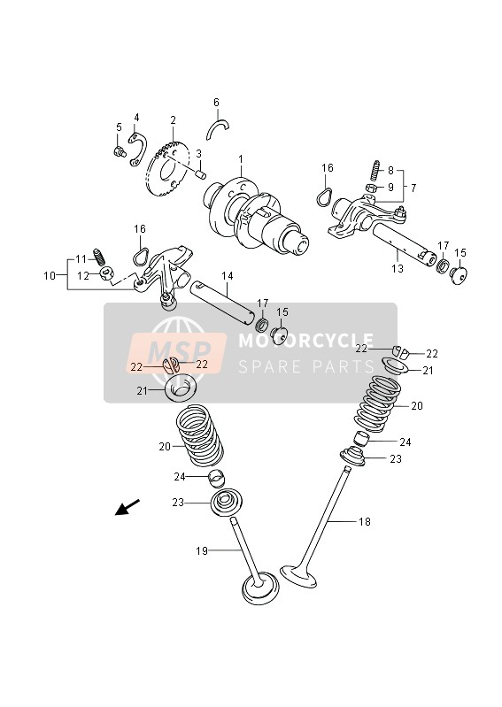 Suzuki LT-A400F(Z) KINGQUAD ASi 4x4 2013 Camshaft & Valve for a 2013 Suzuki LT-A400F(Z) KINGQUAD ASi 4x4