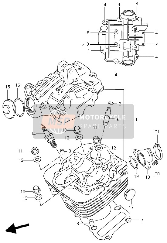 Suzuki LT-F160 QUADRUNNER 2005 Culasse pour un 2005 Suzuki LT-F160 QUADRUNNER