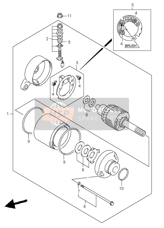 Suzuki LT-F160 QUADRUNNER 2005 Starting Motor for a 2005 Suzuki LT-F160 QUADRUNNER