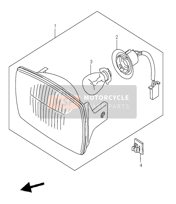 Suzuki LT-F160 QUADRUNNER 2005 Headlamp for a 2005 Suzuki LT-F160 QUADRUNNER