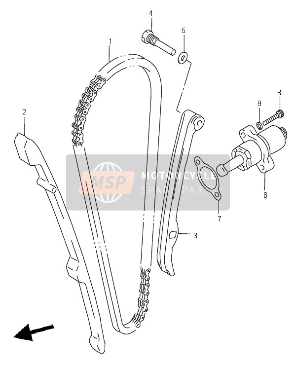 Suzuki LT-A500F QUADMASTER 2000 Cam Chain for a 2000 Suzuki LT-A500F QUADMASTER