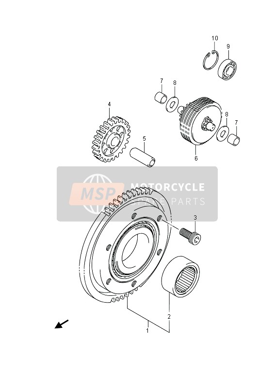 Suzuki LT-A750X(Z) KINGQUAD AXi 4X4 2013 Starter Clutch for a 2013 Suzuki LT-A750X(Z) KINGQUAD AXi 4X4