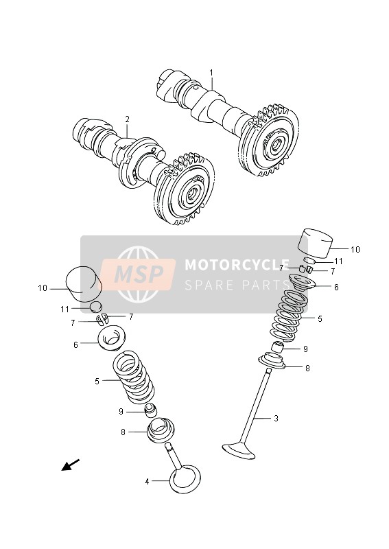 Suzuki LT-A750X(Z) KINGQUAD AXi 4X4 2013 Árbol de levas & Válvula para un 2013 Suzuki LT-A750X(Z) KINGQUAD AXi 4X4