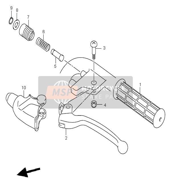 Suzuki LT-A50 QUADSPORT 2005 LH Handle Lever for a 2005 Suzuki LT-A50 QUADSPORT