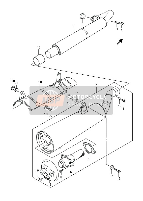 Suzuki LT-A750X(Z) KINGQUAD AXi 4X4 2013 Muffler for a 2013 Suzuki LT-A750X(Z) KINGQUAD AXi 4X4