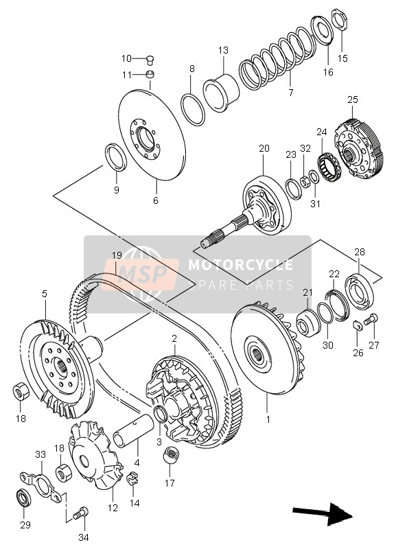 2111009F50, SEMI-PULEGGIA Fissato, Suzuki, 0