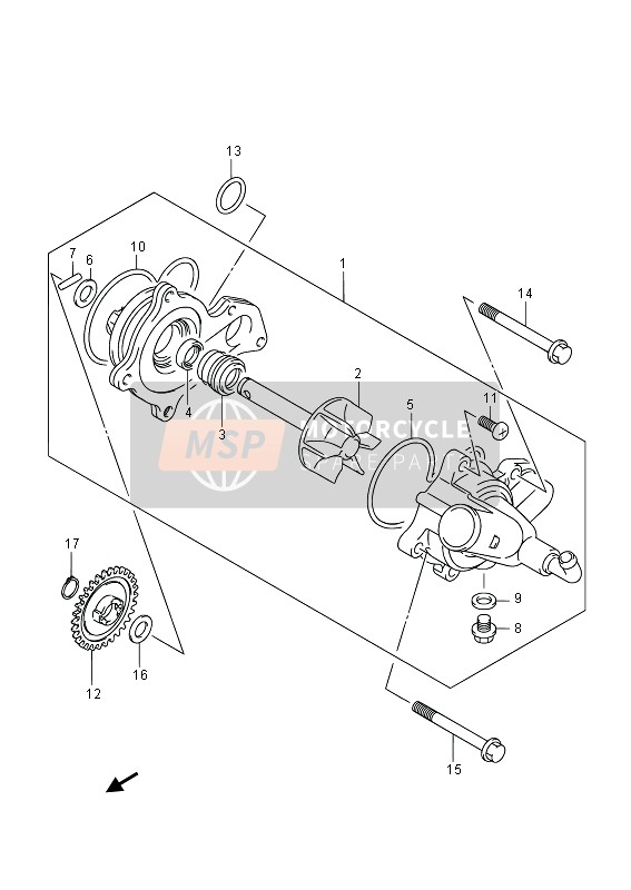 Suzuki LT-A750X(Z) KINGQUAD AXi 4X4 2013 WASSERPUMPE für ein 2013 Suzuki LT-A750X(Z) KINGQUAD AXi 4X4