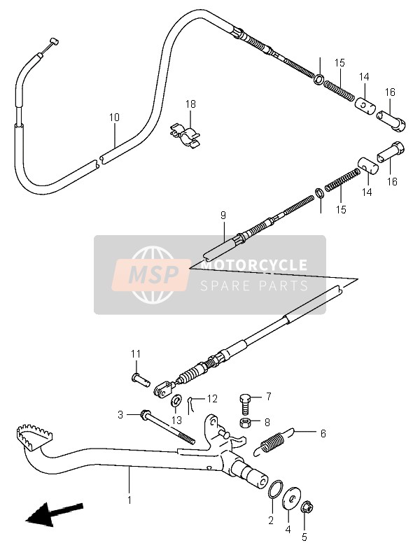 Suzuki LT-A400 EIGER 4X2 2005 Freno trasero para un 2005 Suzuki LT-A400 EIGER 4X2