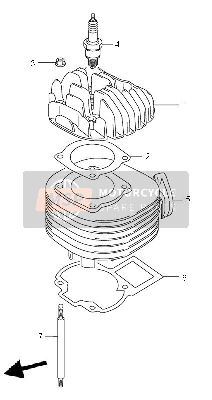 Suzuki LT80 QUADSPORT 2005 Cylinder for a 2005 Suzuki LT80 QUADSPORT