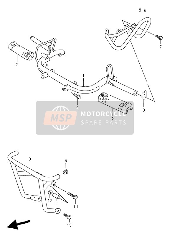 Suzuki LT80 QUADSPORT 2005 Repose Pieds pour un 2005 Suzuki LT80 QUADSPORT