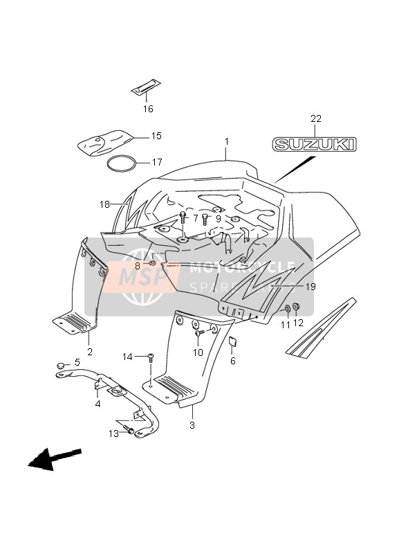 6817540B30ANR, Tape, Rear Fender Rh, Suzuki, 1