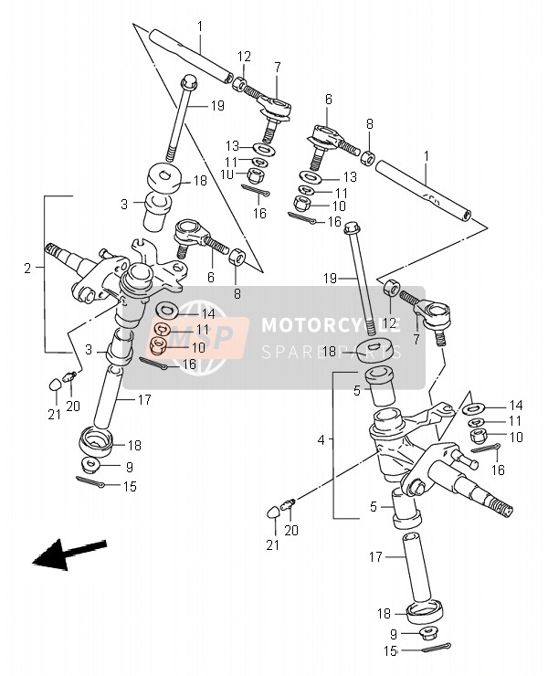 Suzuki LT80 QUADSPORT 2005 Knuckle Arm for a 2005 Suzuki LT80 QUADSPORT