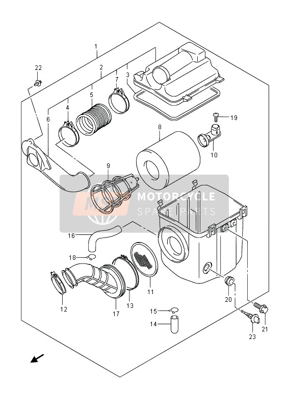 Suzuki LT-A400F(Z) KINGQUAD ASi 4x4 2013 Air Cleaner (LT-A400F P24) for a 2013 Suzuki LT-A400F(Z) KINGQUAD ASi 4x4